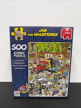2014 SEALED Jan van Haasteren 500-Piece Comic Puzzle - Traffic Chaos (Blue)